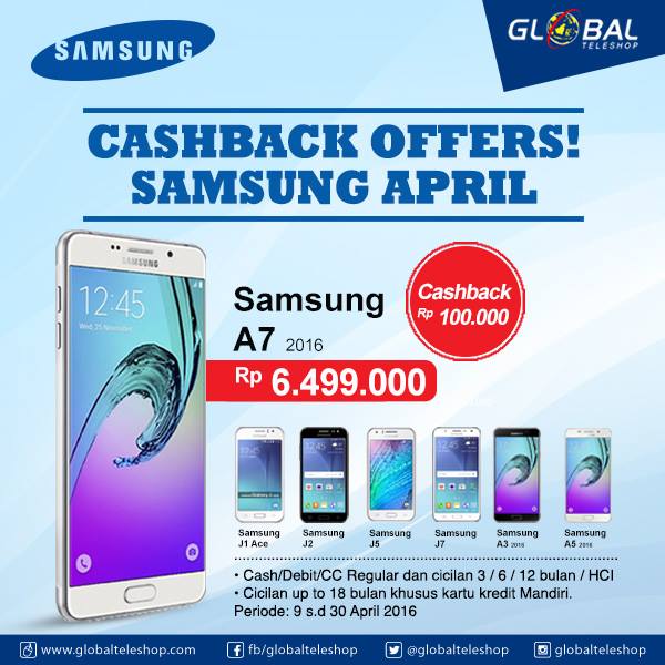 Promo Samsung Galaxy Terbaru 2016 di Global Teleshop dan 