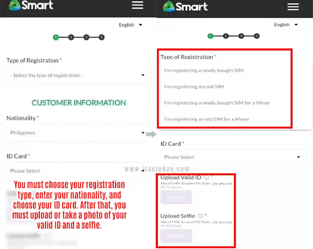Image of third step for Smart SIM card registration