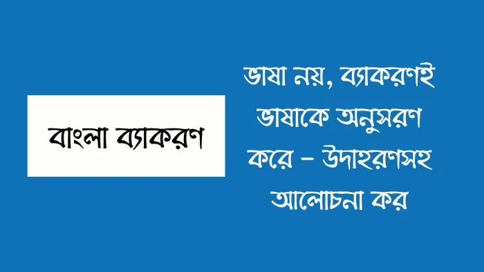 ভাষা নয়, ব্যাকরণই ভাষাকে অনুসরণ করে - উদাহরণসহ আলোচনা কর