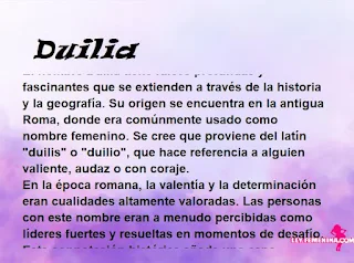 significado del nombre Duilia