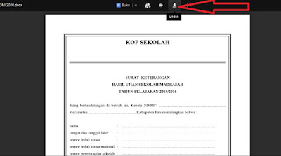 contoh format SKHUS SD/MI Sementara