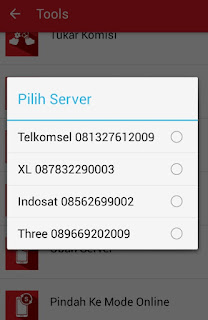 tampilan halaman ubah server