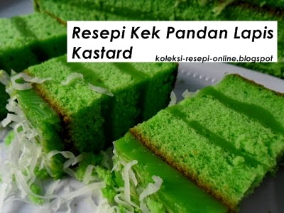 Resepi Kek pandan Lapis Kastard  Koleksi Resepi Online