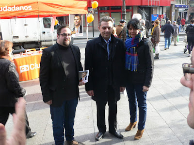 Los candidatos al Congreso y Senado de Ciudadanos por León, en Ponferrada, León.