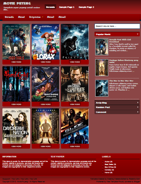 Template Movie puyeng - Mẫu phim tempate blogger đẹp và chuyên nghiệp