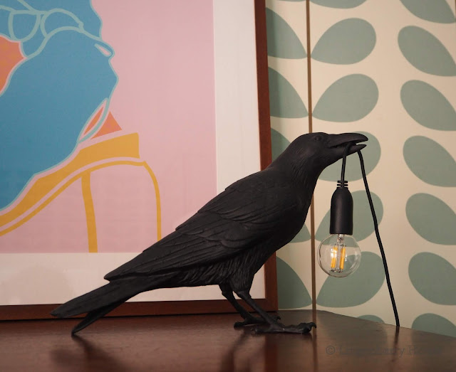 lingonberryhouse, korppi, lamppu, raven, lamp, selection bird lamp, marcantonio 