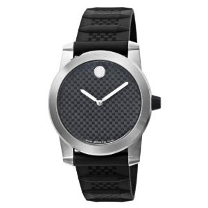 Movado Men's 606257 Vizio Black Rubber and Carbon Fiber Strap Anthracite Dial Watch