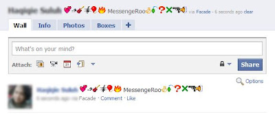 Emoticons in Facebook Status Facade