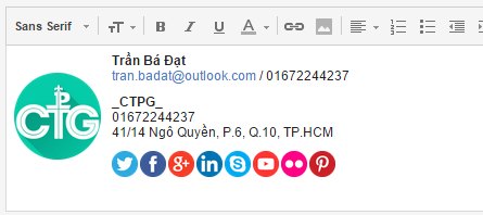 chữ ký gmail