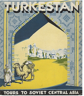 soviet travel posters central asia, central asia art craft tours