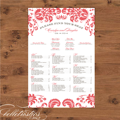 damask diy printable reception seating chart design