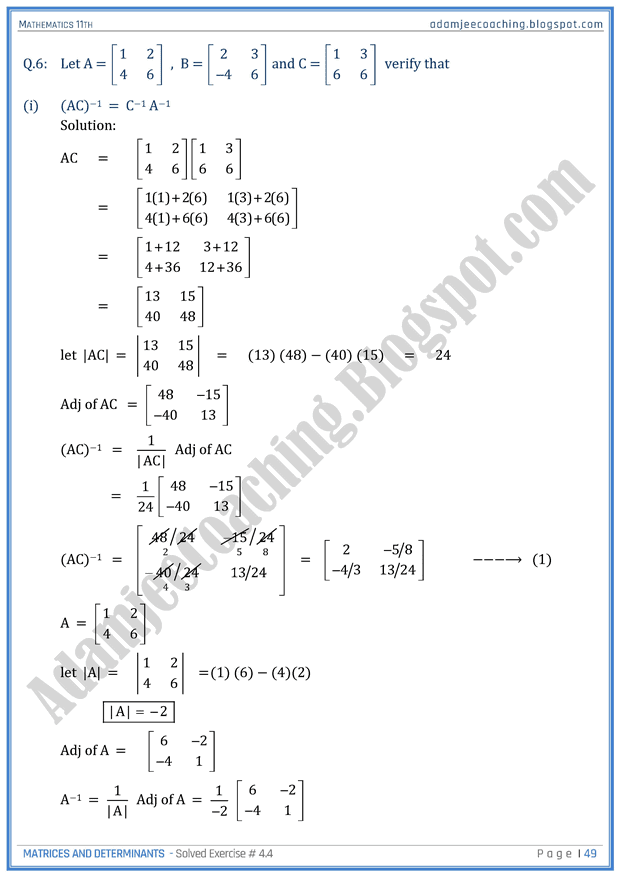 matrices-and-determinants-exercise-4-4-part-ii-mathematics-11th