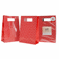  Red Polkadot Party Bags by HiPP that match their Red Stripe and Polkadot Party range. Range includes Cups, two styles and sizes of plates, napkins, and party bag. Great to add Red Stripe Straws, and wooden or bamboo cutlery.