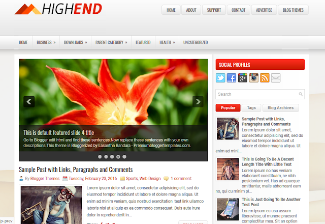 HighEnd Responsive Blogger Template