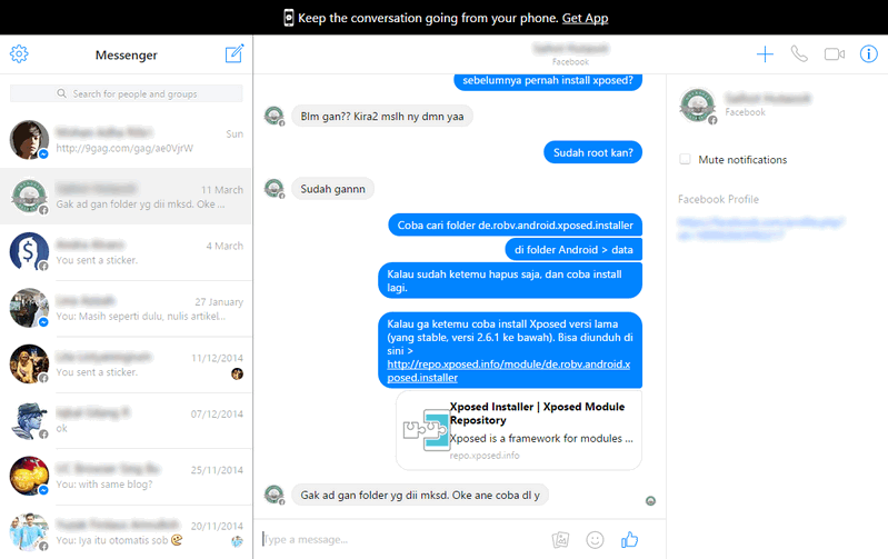 Facebook Messenger desktop