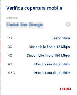 Copertura mobile da app