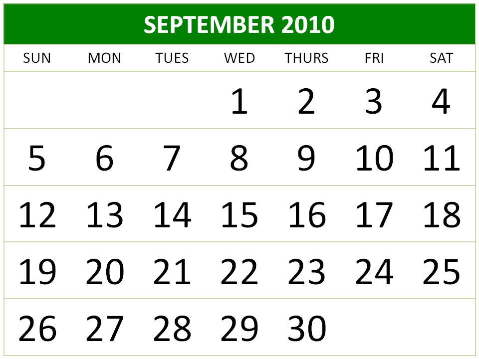 calendar template 2010. monthly calendar template