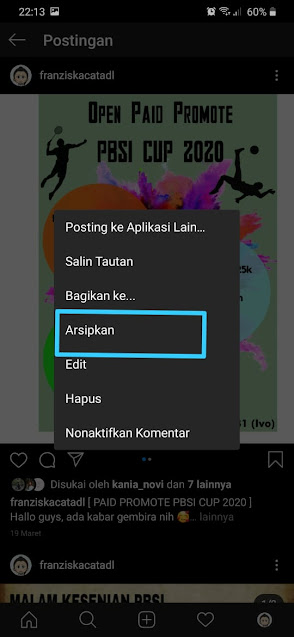 Cara Mengarsipkan Semua Postingan Instagram 3