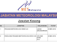Kekosongan Jawatan di Jabatan Meteorologi Malaysia - Pegawai Meteorologi C41