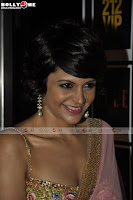 Hot Mandira Bedi in Pink Saree at the launch of 212 VIP perfume