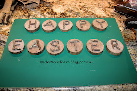 Eclectic Red Barn: Easter Wooden Letters after twigs had been glued