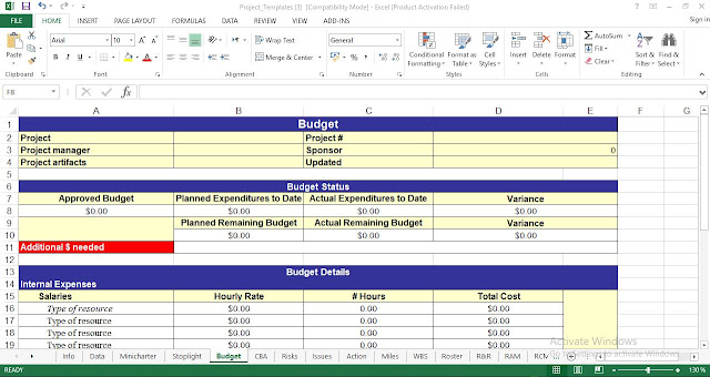 Project Budget Template Excel