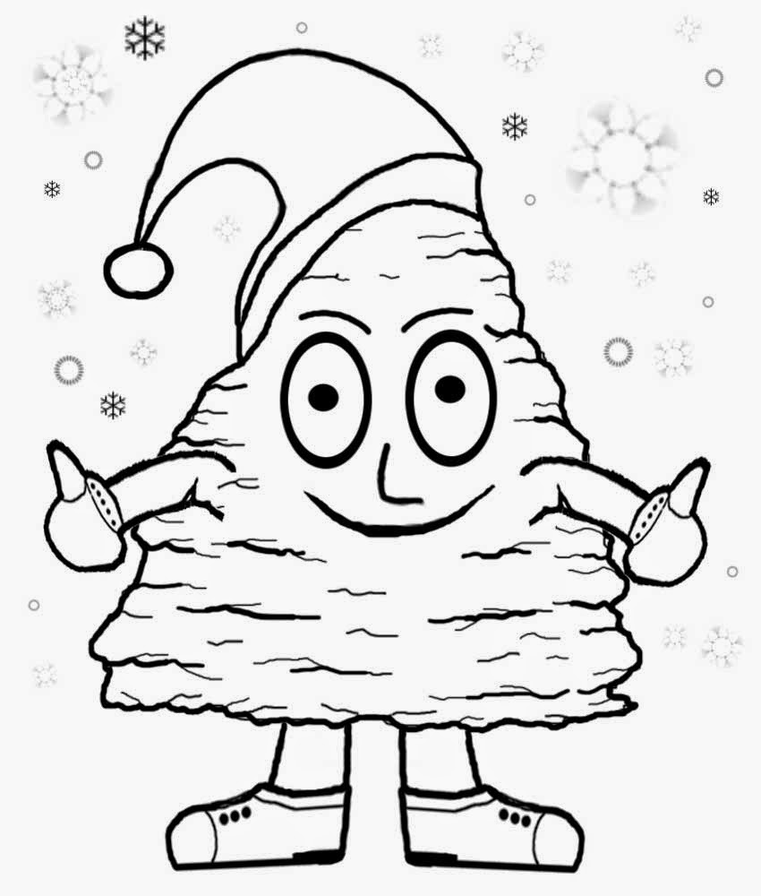 Simple amusing cartoon coloring book pages fun drawing ideas for teenagers Christmas tree adornments
