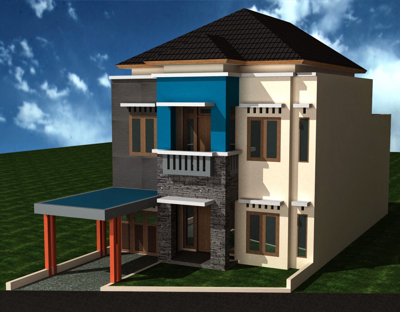 Desain Rumah Minimalis 2 Lantai Ukuran 10x15  Desain 