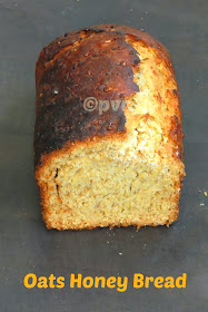 Yeasted oats honey bread, Eggless oats honey bread