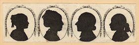 18th century silhouette portrait of a family.