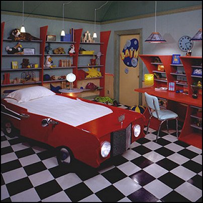 boy wouldn't love to work and play in his own garage style bedroom