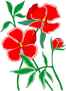 Three Red Flowers Clipart