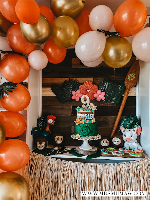 Moana birthday party, moana birthday, moana party ideas, moana cookies, taylor joelle dress, taylor joelle moana dress, moana birthday cake