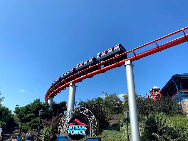 Steel Force Roller Coaster Passing Over The Queue Line Dorney Park