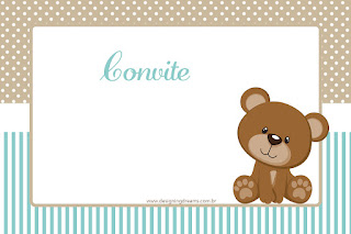 Teddy Bear for Boys Free Printable Invitations, Cards, Labels or Photo Frames. 