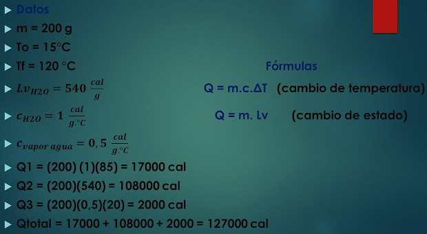 problemas calor latente vaporizacion gramos