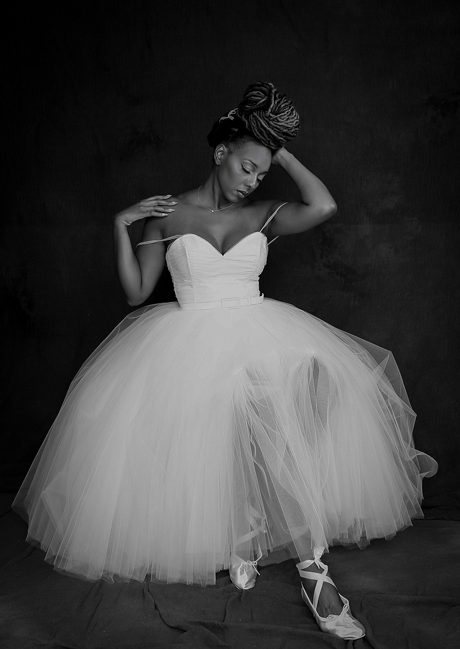 beautiful black woman in tulle dress ballerina portrait alexandra king photo sophia brown model