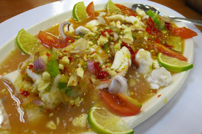 BeerThai House Restaurant, steamed squid lime