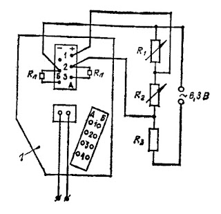 Схема соединений для проверки исправности газоанализатора типа ТП