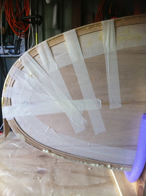 wooden surfboard