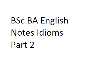 BSc BA English Notes Idioms Part 2