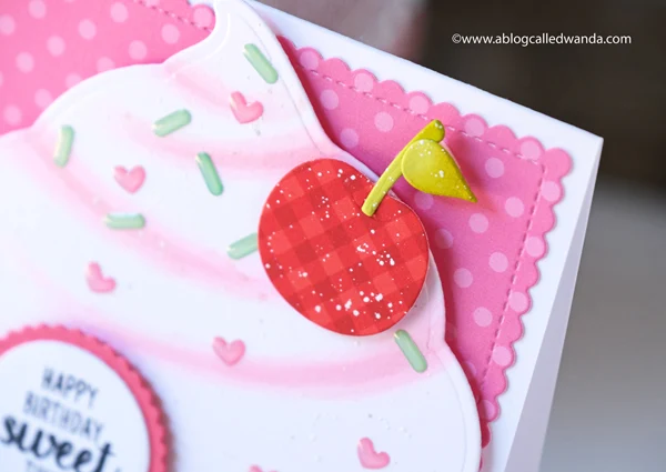 Sunny Studio Stamps: Cupcake Shape Die Frilly Frame Dies Card by Wanda Guess