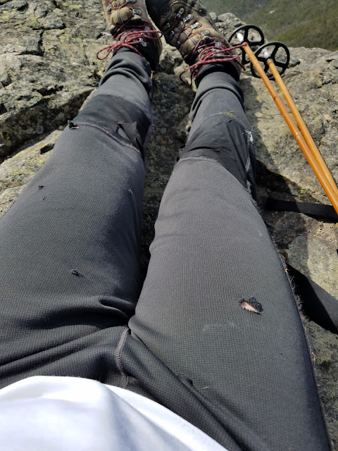 Early Spring ascent of the Mount Flume Talus Slide