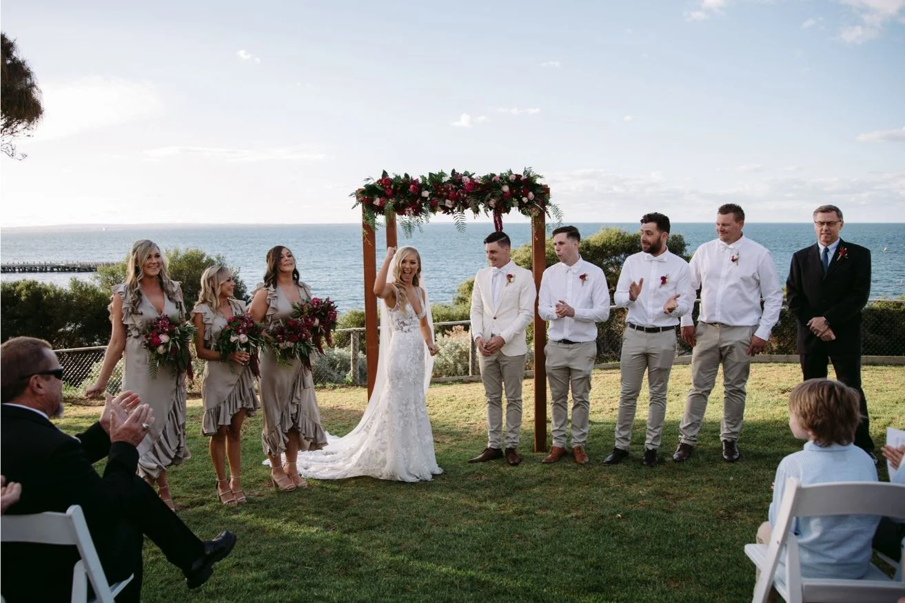 portsea hotel wedding melbourne jessica prince photography florals bridal gown australian designer