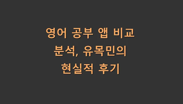 영어 공부 앱 비교 분석, 유목민의 현실적 후기