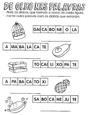 Atividades para Imprimir - Atividades para alfabetização.