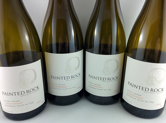 Four vintages of Painted Rock Chardonnay: 2011-2014