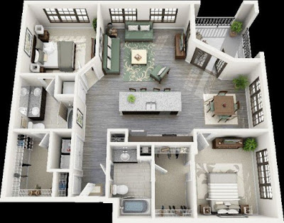 cute 2 bedroom floor plan ideas with balcony