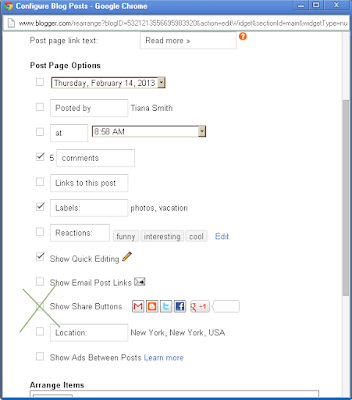 Fig. Pastikan Menghilangkan Centang Show Share Button Default Blogger