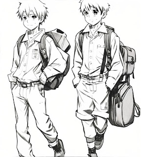 anime style boys school coloring pages